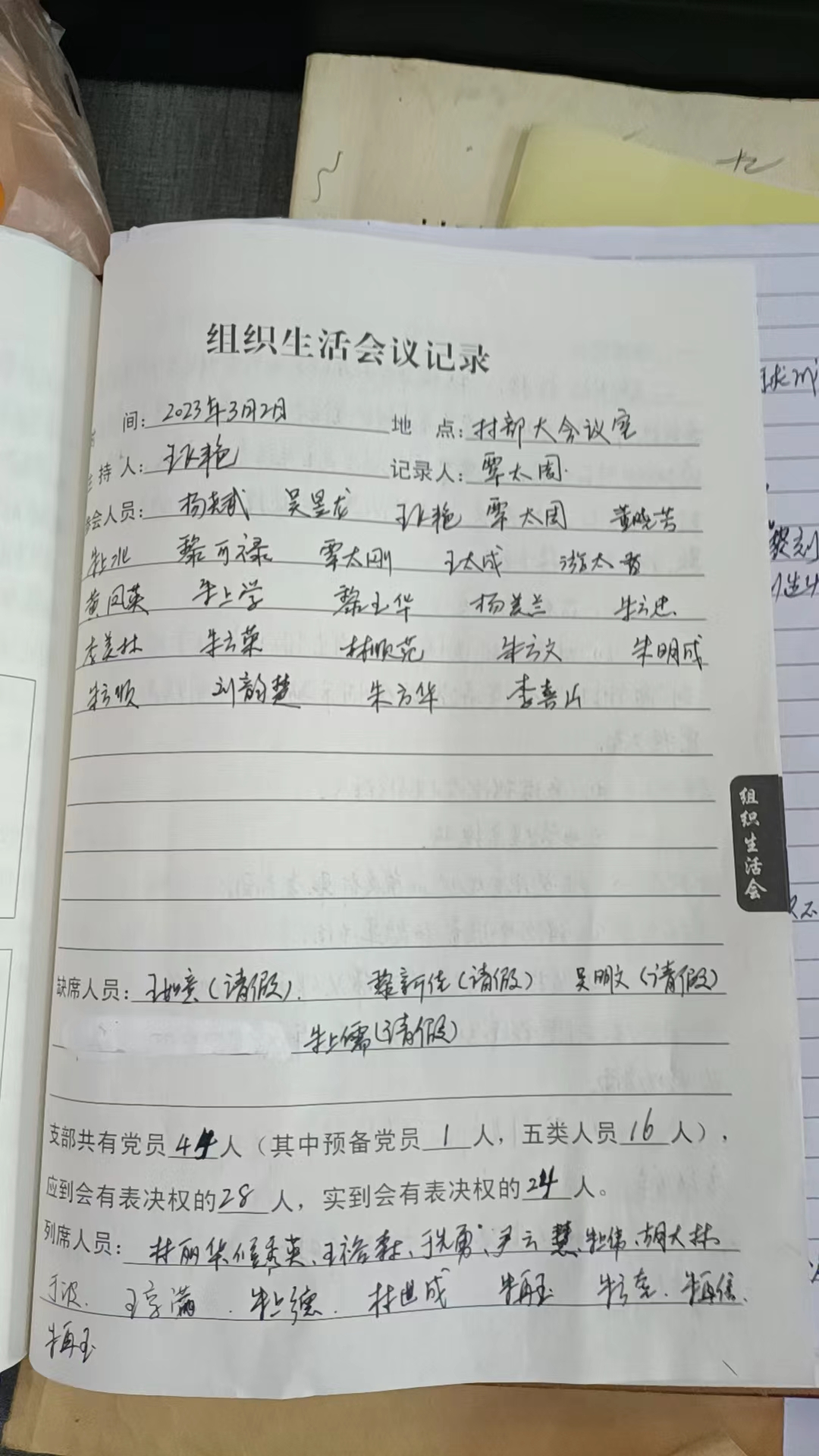 鹰嘴界村2022年度基层党组织生活会