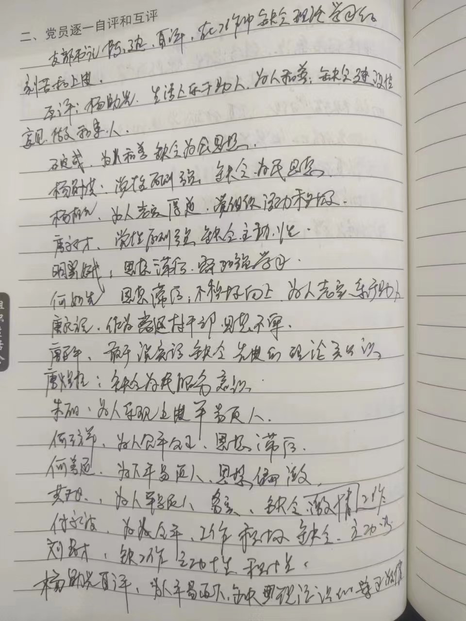 茶溪村组织生活会