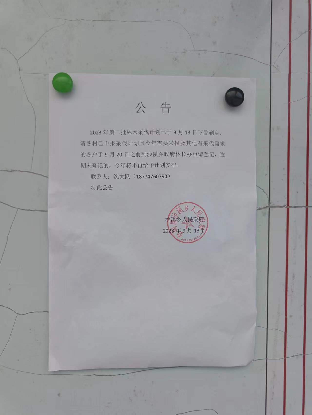 关于2023年第二批林木采伐计划公告